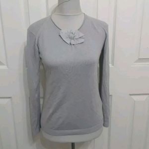 Chloe Taupe Rosette Embellished Knit Top